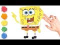 Coloring Spongebob with Kinetic Sand for Kids, Children