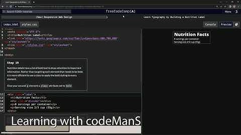 learn2code | freeCodeCamp (New) Responsive Web Design  -  Building a Nutrition Label: Step 19