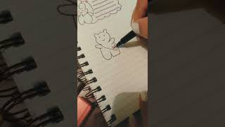 ✿♡PAPER NOTES DOODLE ||Draw frame doodle for your planner 🌸🌷|| Bullet journal 🌼📝#youtubeshorts #art