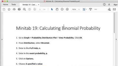 Minitab 19: Calculating Binomial Probabilities