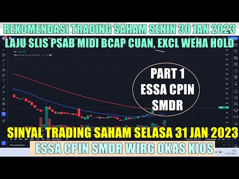 Part 1 Analisa Rekomendasi Swing trading saham harian Selasa 31 Januari 2023 ESSA CPIN SMDR