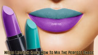 Weird Lipstick Hack: How To Mix The Perfect Shade #shortvideo #shorts #short #lipstickhacks #lips