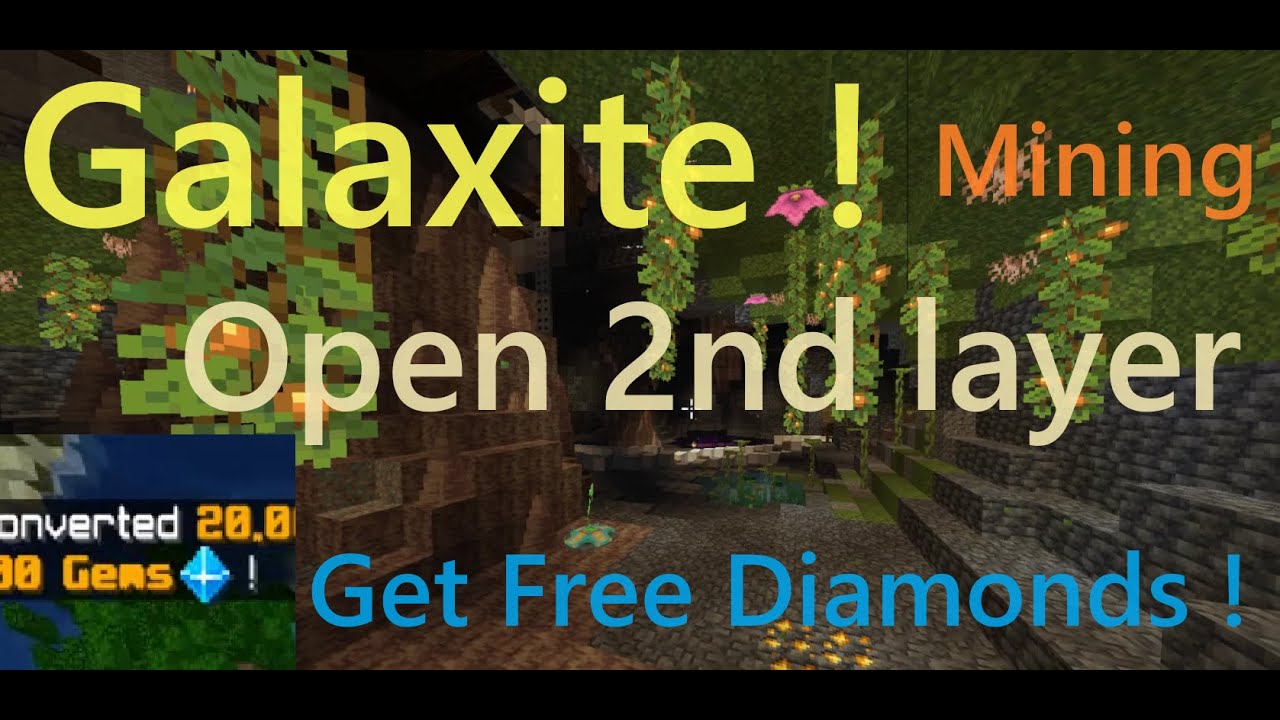 【Galaxite】Opening 2nd Layer mining Free Diamonds Gems bedrock minecraft ...