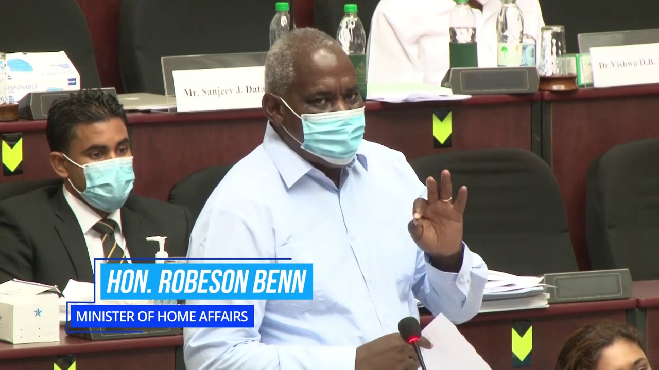 Budget 2020 presentation by Minister of Home Affairs, Hon. Robeson Benn.