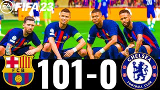 FIFA 23 - MESSI, RONALDO, MBAPPE, NEYMAR, ALL STARS | FC BARCELONA 101-0 CHELSEA  | UCL FINAL !