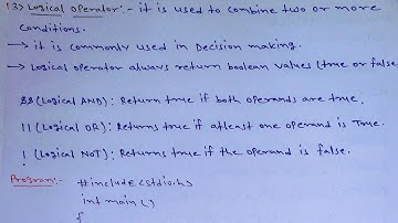 Logical operators in C programming language || Operators in C #clanguage #programming