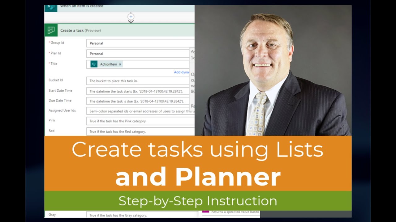 Get organized. Use a list to create Planner Tasks [74.48] - YouTube