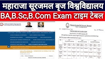 Brij University exam time table  2022 | MSBU Exam Time Table 2022