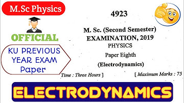 Electrodynamics Previous Year Question Papers Kumaun University Nainital || Electrodynamics M.Sc