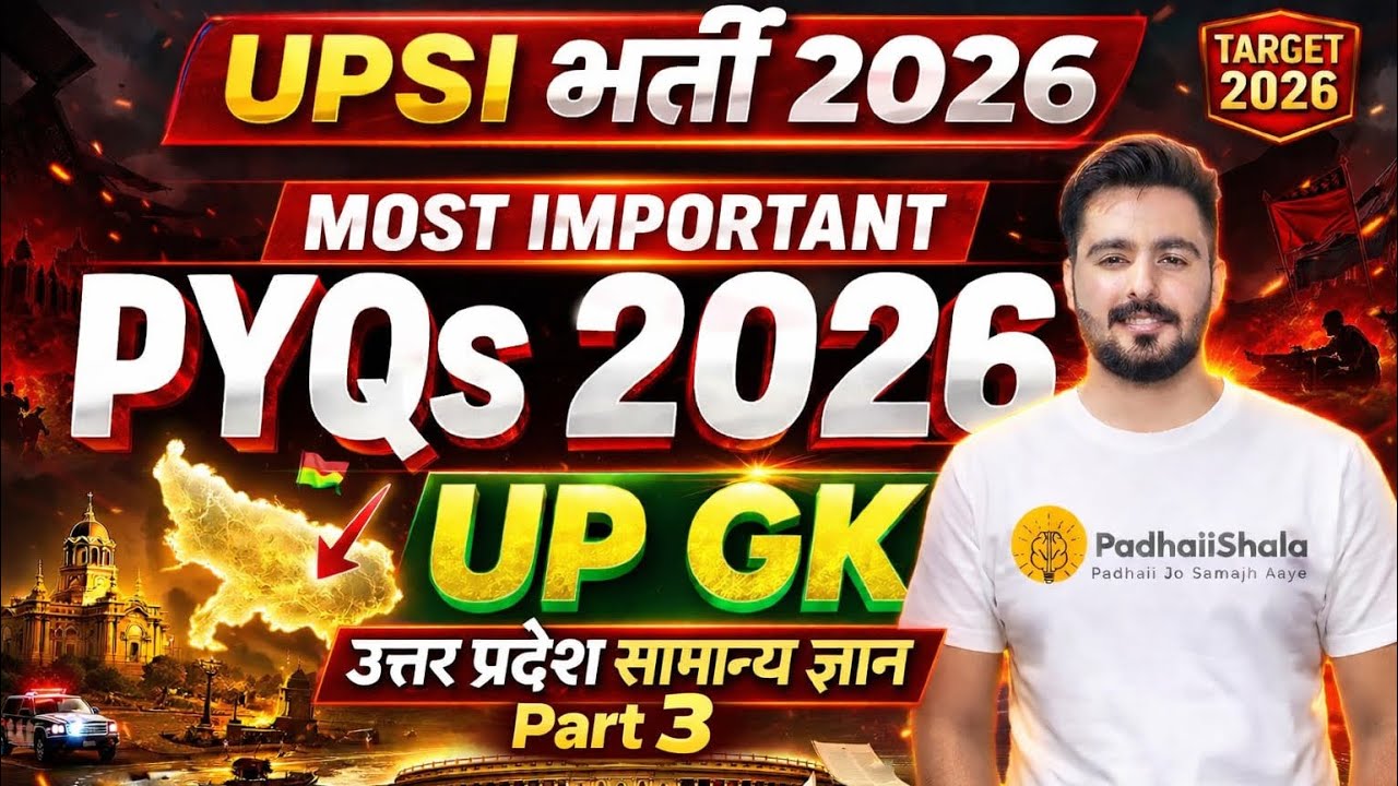 UPSI 2025 PYQ Part-3 | UP Police SI Previous Year GK Questions | PRAHAAR Series