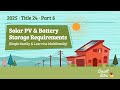 Small Bite: Solar PV &amp; Battery Storage Requirements (Single-family &amp; Low-rise Multifamily)