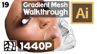 Gradient Mesh Advanced Tutorial - Learn Realistic Drawing (Adobe Illustrator) - Eyes (Episode 19)