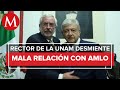 Graue descarta mala relación con AMLO y agradece respeto al presupuesto de la UNAM