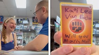 I CHOOSE YOU! Man Proposes To Girlfriend Using POKEMON Cards