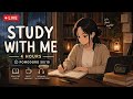 Study With Me LIVE 📚 | 4 Hours • Pomodoro 50/10 | Real-Time Quiet Focus ☕️