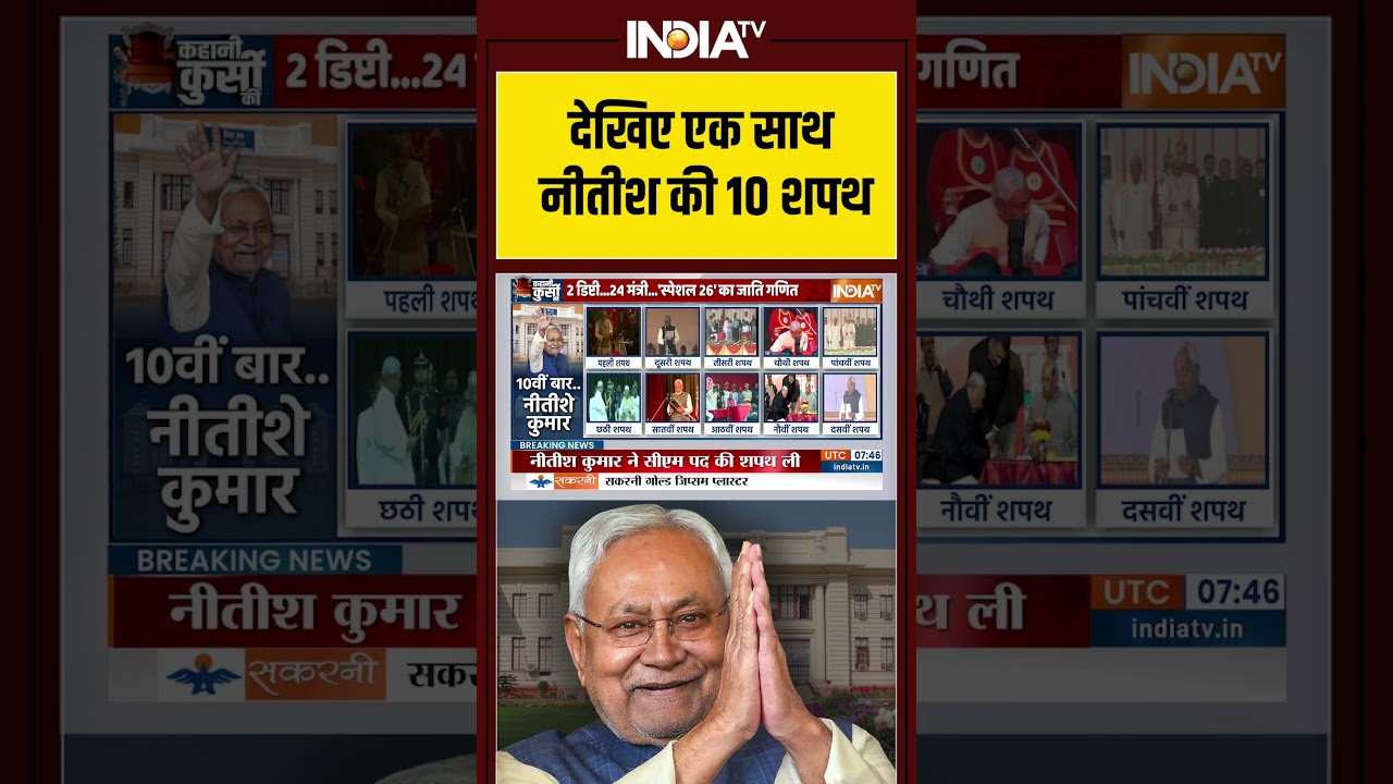 #sauravsharma #kahanikursiki देखिए एक साथ #nitishkumar की 10 शपथ #nitishkumaroathceremony #indiatv