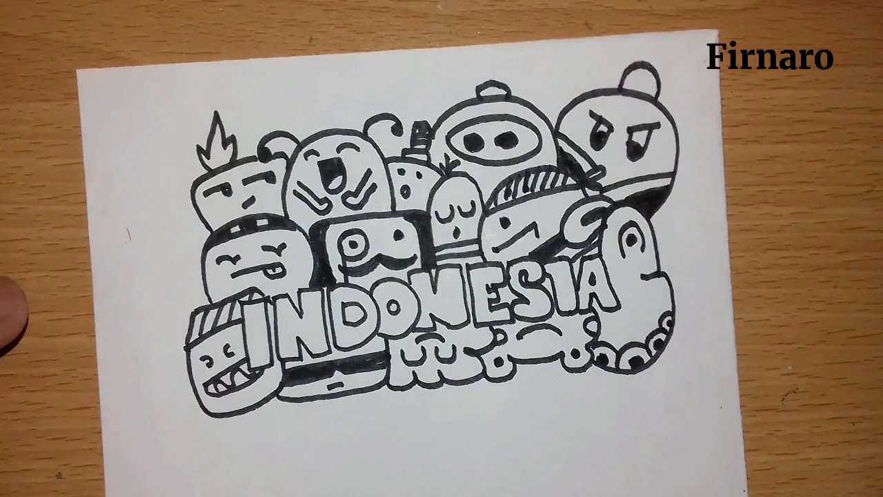 How To Draw DOODLE ART NAME INDONESIA Cara Menggambar Doodle Art