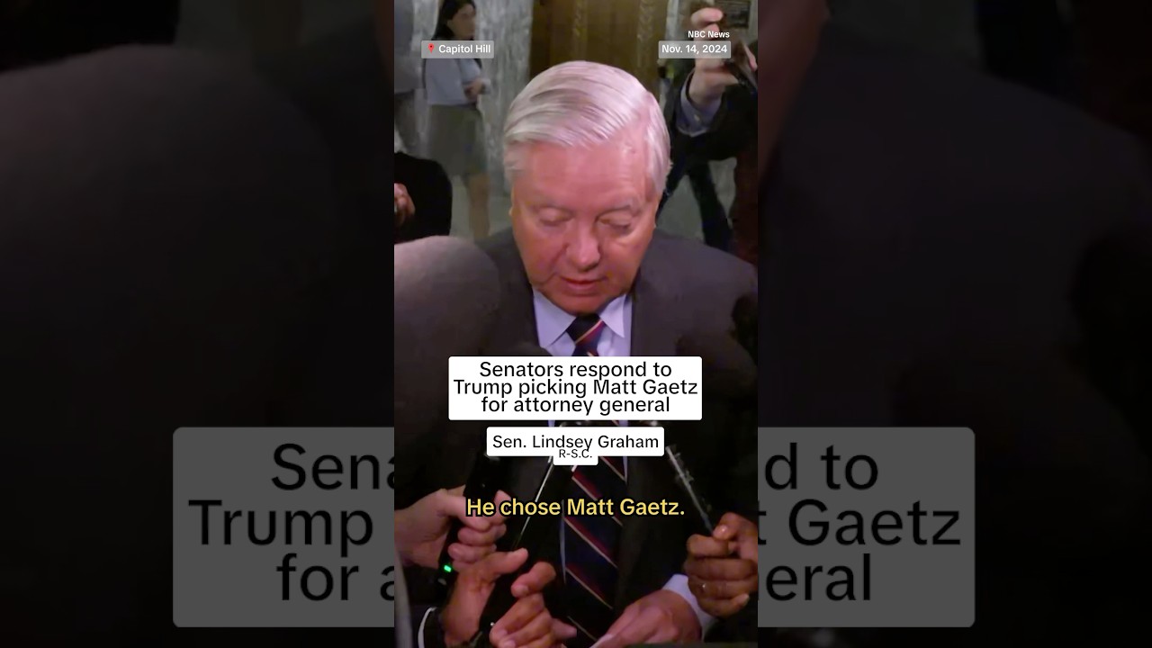 Senators respond to Trump picking Matt Gaetz for attorney general Senators respond to Trump picking Matt Gaetz for attorney general