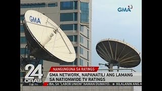 24 Oras: GMA Network, napanatili ang lamang sa nationwide TV ratings 24 Oras: GMA Network, napanatili ang lamang sa nationwide TV ratings