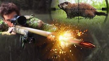 Exploding Groundhogs with 4,400 FPS Rounds!