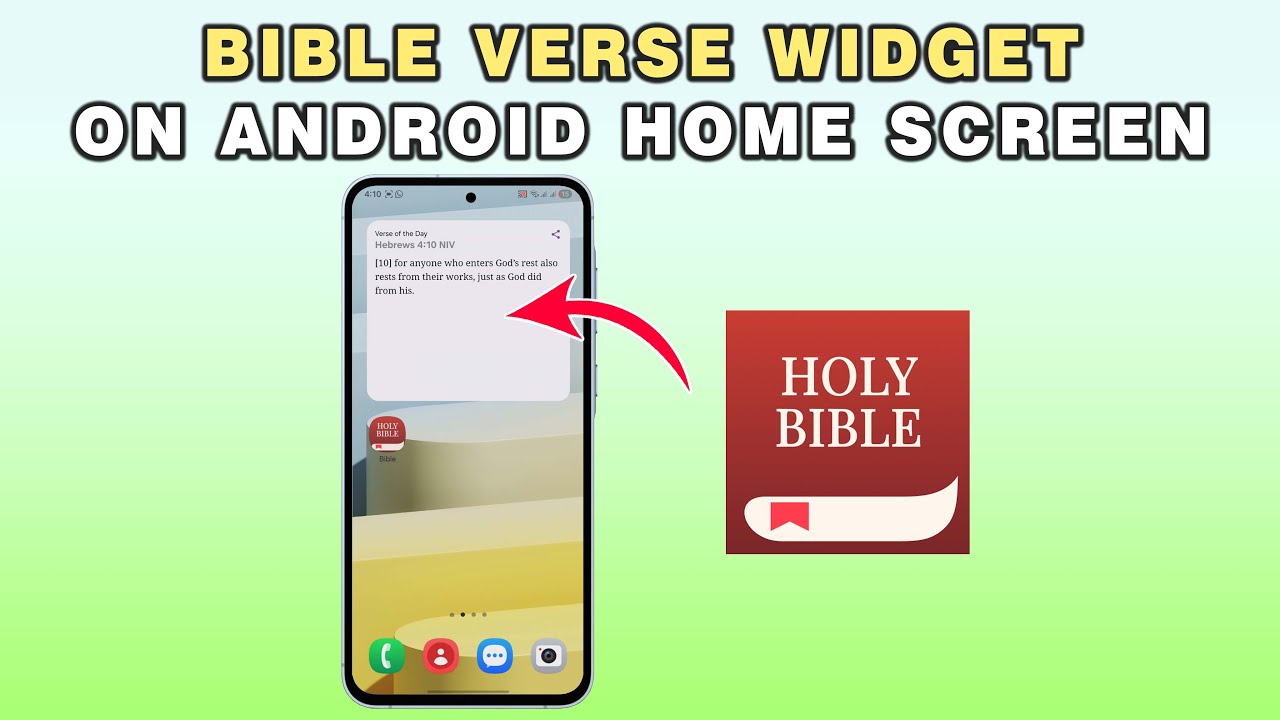 How To Add Bible Verse Widget On Android Home Screen - YouTube