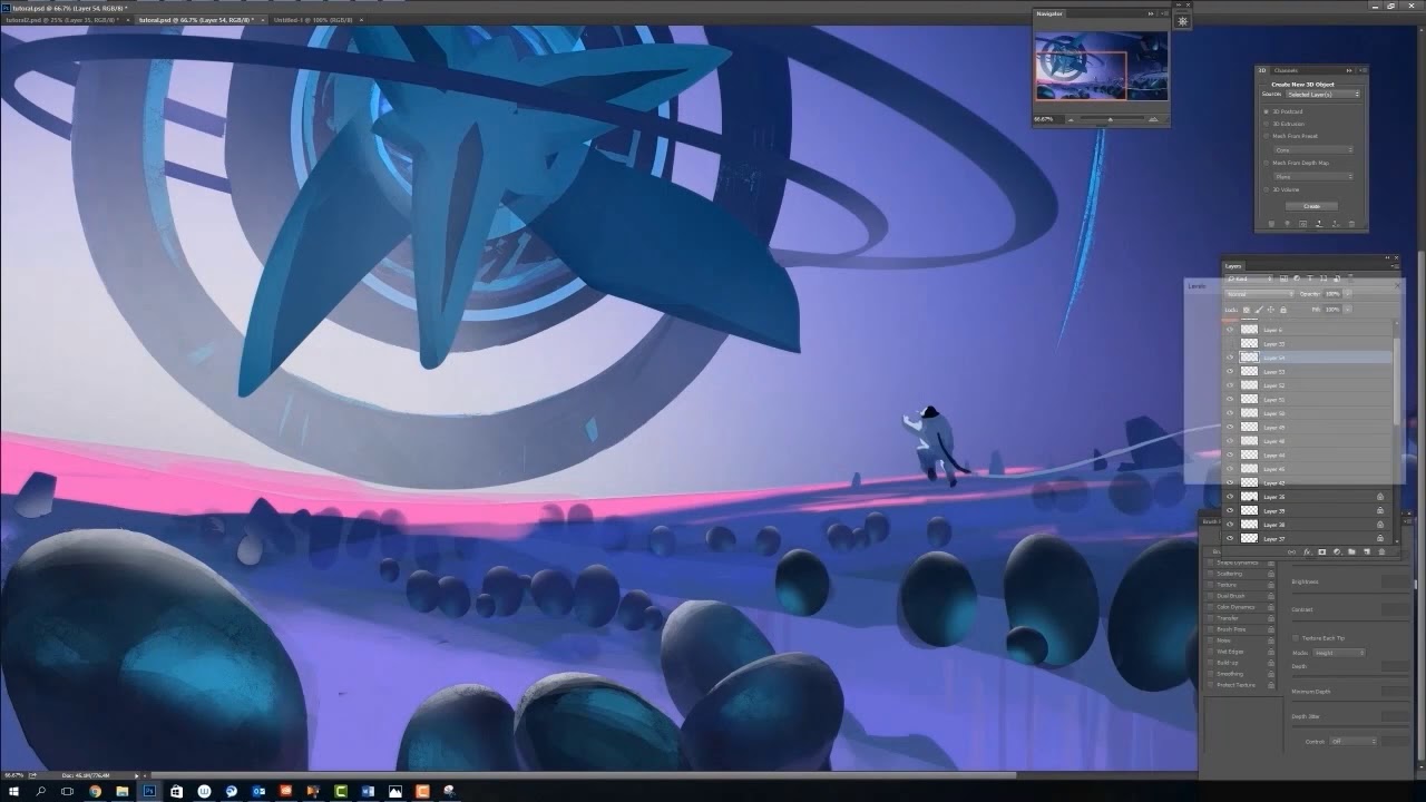 Paint a sci-fi game setting - YouTube