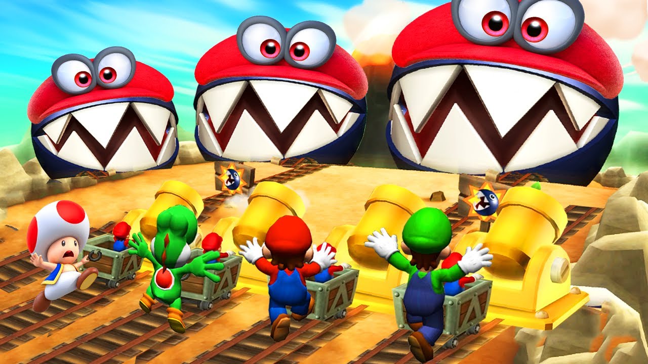 Mario Party 9 Minigames - Mario vs Toad vs Yoshi vs Luigi