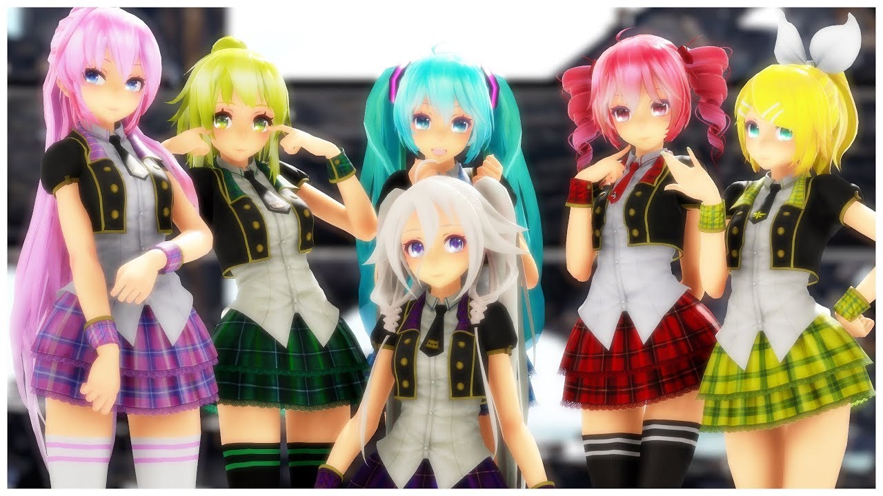 【MMD】 TDA LUKA MIKU GUMI IA TETO RIN - Disturb Maniac Girl / 乱躁滅裂ガール