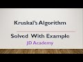 Kruskal algorithm for Minimum Spanning Tree in (Hind) with Example