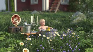 Bathing scene - 3d animation test