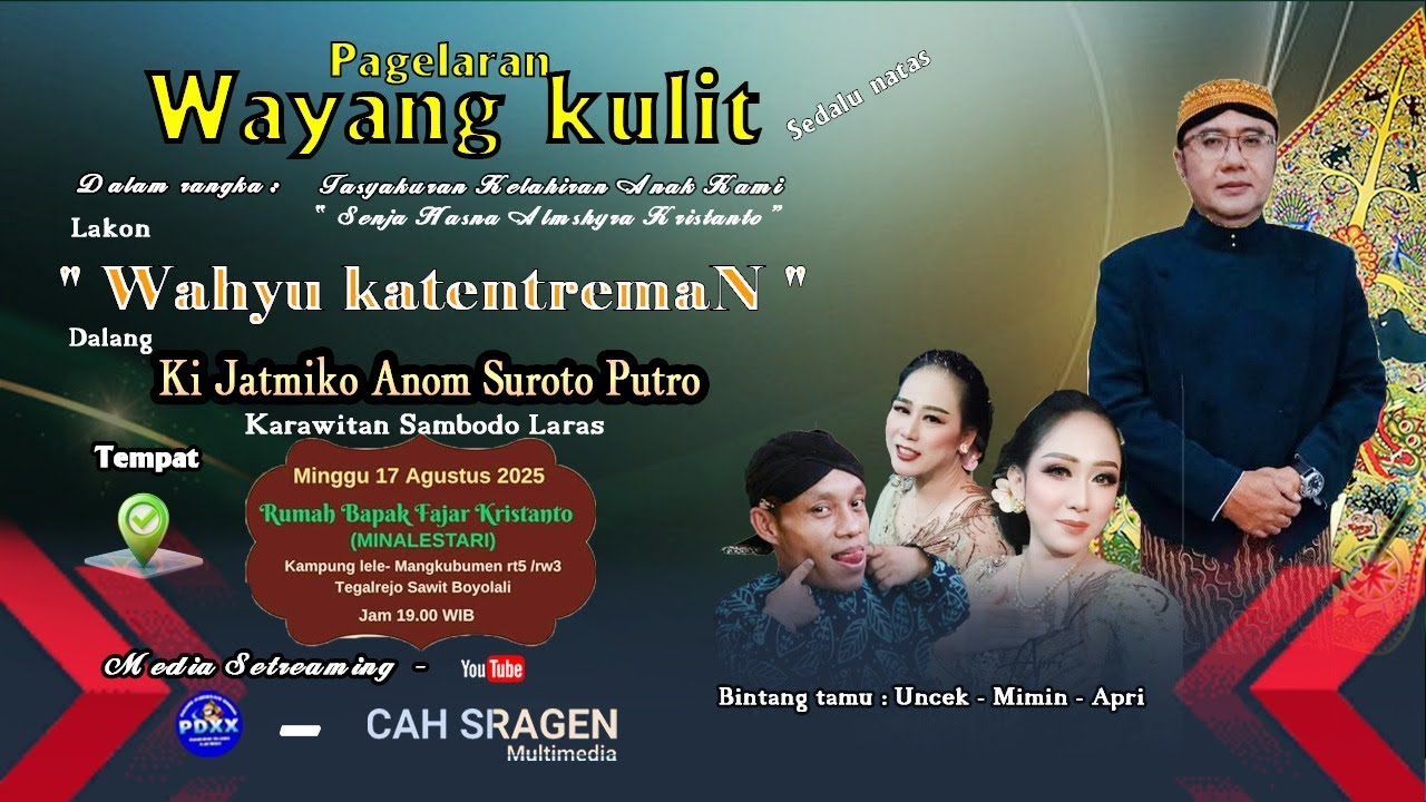 [LIVE] STREAMING WAYANG KULIT DALANG KI JATMIKO ANOM SUROTO PUTRO LAKON WAHYU KATENTREMAN