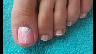 DISEÑO DE UÑAS PARA PIES MARGARITA Y FRANCES - FRENCH NAIL ART - NLC