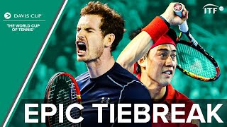 Andy Murray v Kei Nishikori EPIC TIEBREAK | Great Britain v Japan | 2016 Davis Cup | ITF