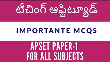APSET PAPER-1|TEACHING APTITUDE MCQs
