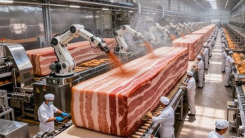 Inside a Modern Bacon Factory: From Pork Belly to Smoked Strips (Full Process)