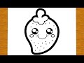 HOW TO DRAW A CUTE STRAWBERRY | Easy drawings