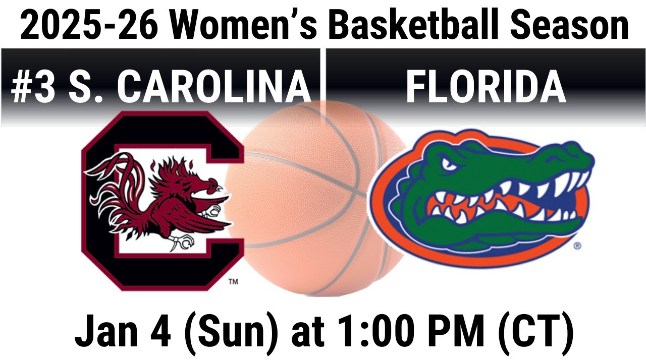 2026 Jan 4 WBB #3 South Carolina Gamecocks vs Florida Gators 2025 26 Women's Basketball 20260104