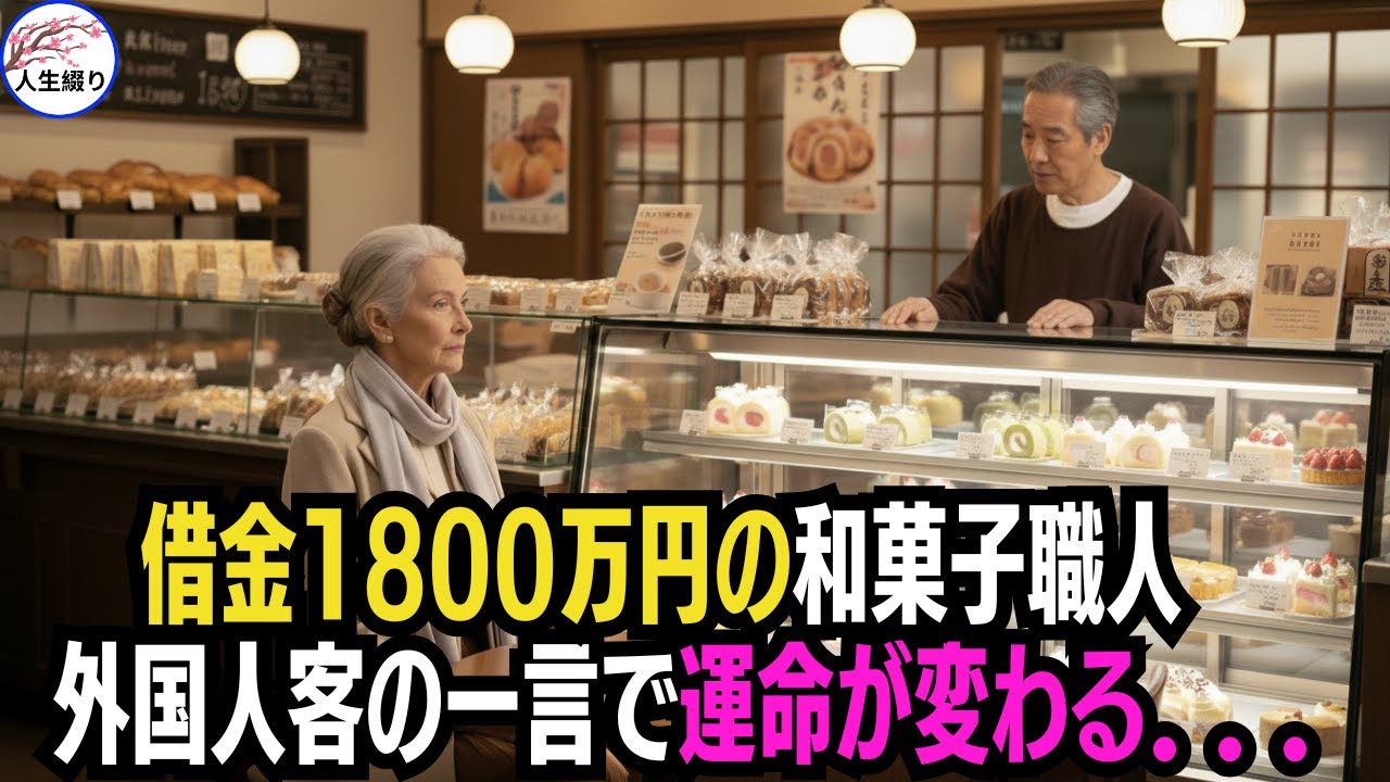 和菓子職人は1800万円の借金で店を失う寸前だった。財布を忘れた外国人客に無料で菓子を出した結果、誰もが息を呑んだ… #いい話 #感動する話 #朗読