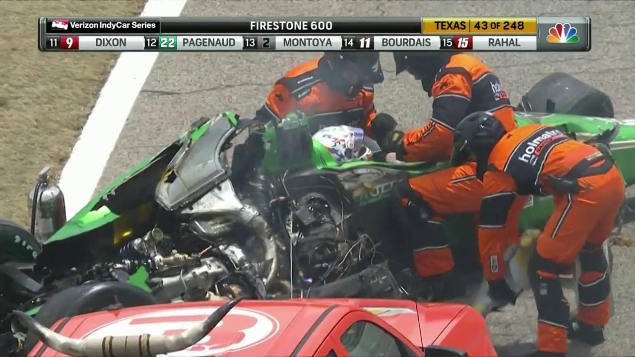 Newgarden and Daly Massive Crash @ Texas (Indycar)