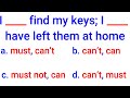 English Grammar Quiz: CAN vs MUST - Modal Test |English MasterClass|