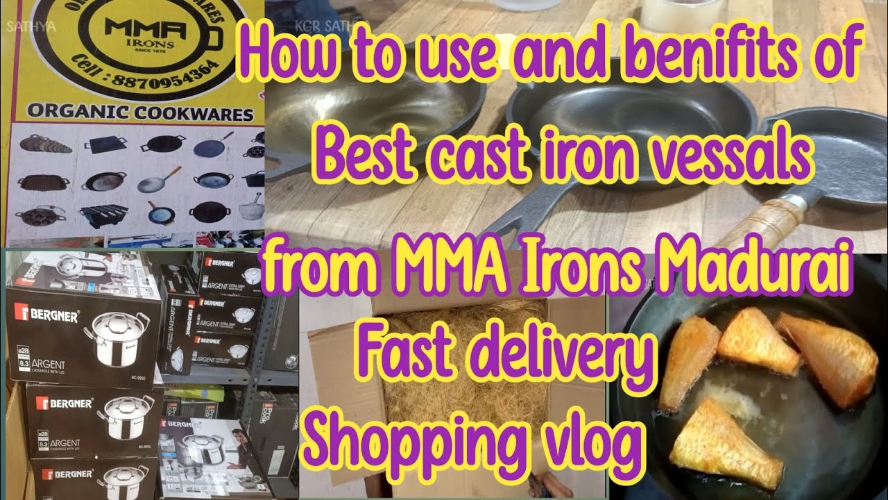 Unboxing of best cast iron vessals from MMA Irons vlog by KGR SATHYA CREATIONS