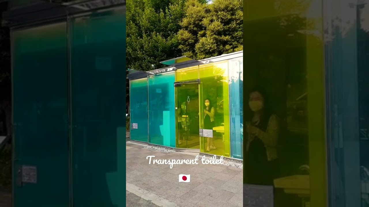 This is a public toilet in Tokyo, it is transparent and turn translucent when you lock the door.