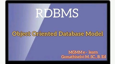 Object Oriented Database model in DBMS/ Database Model in DBMS... Tamil