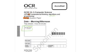 OCR 9-1 GCSE Computer Science Specimen Paper 2 Walkthrough