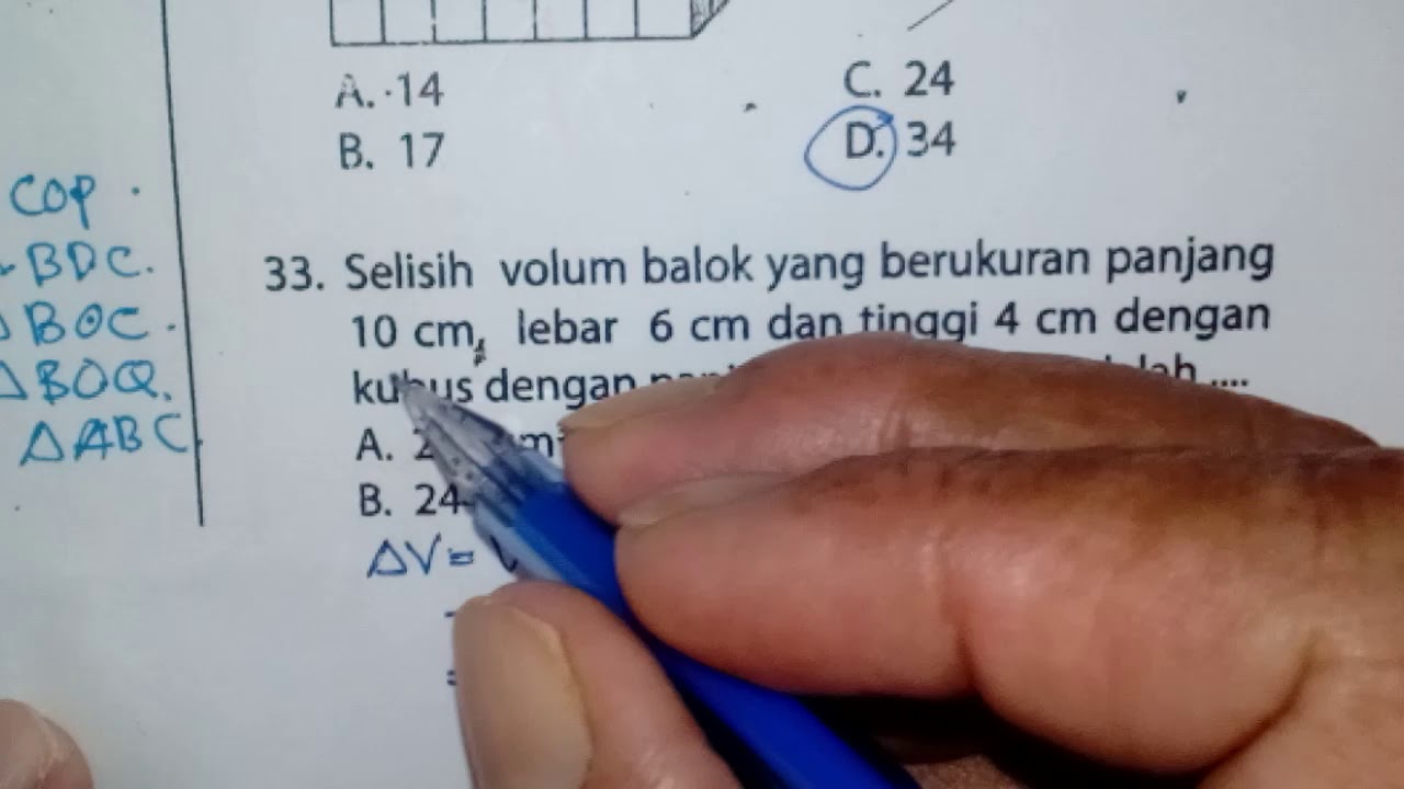 Pembahasan Soal UCUN 2 Matematika SMP 2018 no. 33 - YouTube