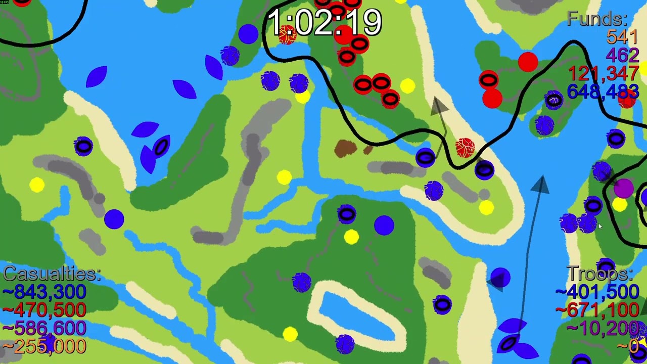 1 Hour and 2.2 Million casualties Battle in War of Dots!