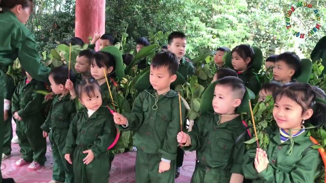 Hoạt động trải nghiệm chào mừng ngày 22/12 Trường Mầm non Ngọc Hội