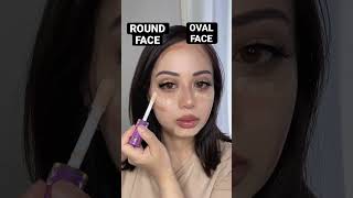 Round vs Oval Face Contour Placement | Makeup Hack