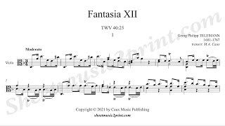 Telemann : Fantasia 12, TWV 40:25 (1/3 : Moderato) - Viola