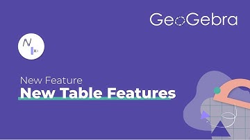 GeoGebra New Table Features